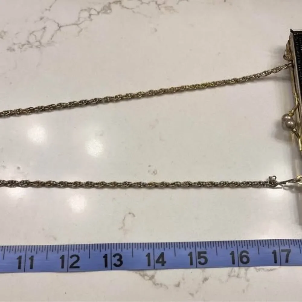 Vintage Black Beaded Purse w/ Chain Strap